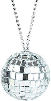 Wholesale 2" GLASS MIRROR DISCO BALL NECKLACE ON 28" CHAIN